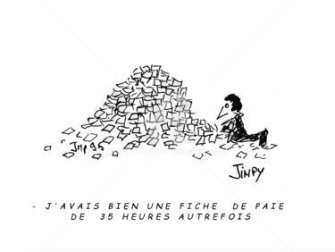 Dessin intitulée "35h" par Jean-Marc Philippe (Jimpy), Œuvre d'art originale, Marqueur