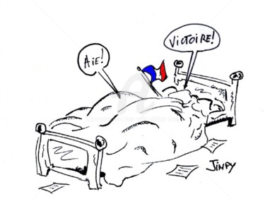 Drawing titled "VICTOIRE !" by Jean-Marc Philippe (Jimpy), Original Artwork, Marker