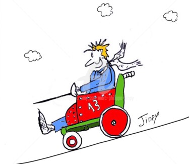 Dessin intitulée "HANDICAP" par Jean-Marc Philippe (Jimpy), Œuvre d'art originale, Marqueur