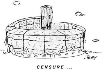 Dessin intitulée "CENSURE" par Jean-Marc Philippe (Jimpy), Œuvre d'art originale, Marqueur