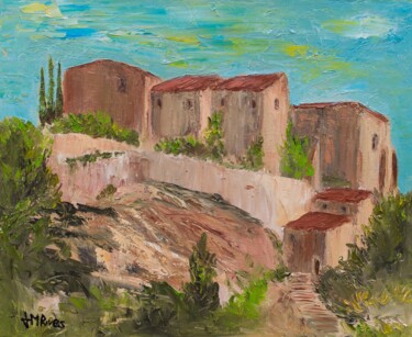 Painting titled "MAISONS PROVENCALES" by Jean-Marc Rives - Artiste-Peintre International, Original Artwork, Oil Mounted on W…