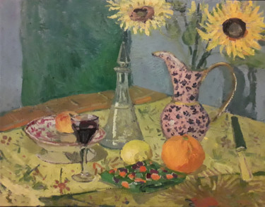 Painting titled "Nature morte aux to…" by Jean-Marie Brault, Original Artwork, Oil