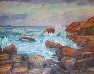 Painting titled "Tempête sur l'Atlan…" by Jean-Marie Cluchier, Original Artwork, Acrylic