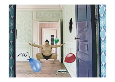 Arts numériques intitulée "Little Sumo Party" par Jean-Marie Gitard (Mr STRANGE), Œuvre d'art originale, Collage numérique