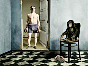Картина под названием "Le Cours de Boxe" - Jean-Marie Gitard (Mr STRANGE), Подлинное произведение искусства, Масло Установле…