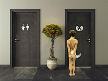 Digital Arts με τίτλο "Les Toilettes de Gr…" από Jean-Marie Gitard (Mr STRANGE), Αυθεντικά έργα τέχνης, Φωτογραφία Μοντάζ