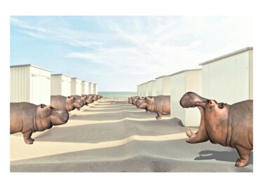 Digitale Kunst mit dem Titel "Arrival in Dunkirk" von Jean-Marie Gitard (Mr STRANGE), Original-Kunstwerk, Digitale Collage