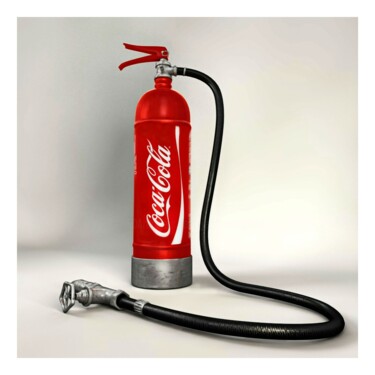 Digital Arts με τίτλο "Coca Fire" από Jean-Marie Gitard (Mr STRANGE), Αυθεντικά έργα τέχνης, Ψηφιακό Κολάζ