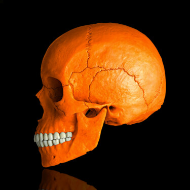 Digitale Kunst getiteld "Death in Orange" door Jean-Marie Gitard (Mr STRANGE), Origineel Kunstwerk, Digitale collage Gemonte…