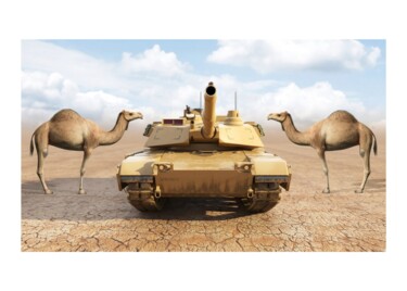 Digitale Kunst getiteld "Brave Camels" door Jean-Marie Gitard (Mr STRANGE), Origineel Kunstwerk, Digitale collage