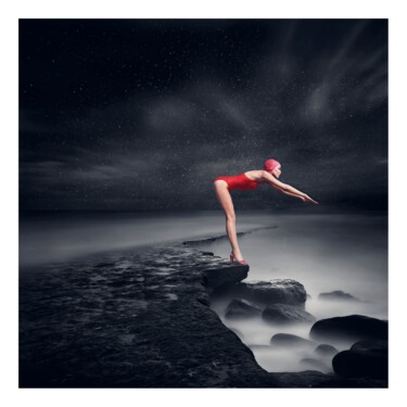 Digitale Kunst mit dem Titel "The Midnight Bath" von Jean-Marie Gitard (Mr STRANGE), Original-Kunstwerk, Fotomontage