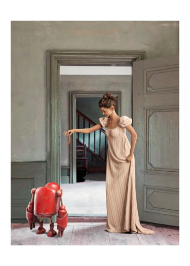 Digital Arts titled "Princess and Robot" by Jean-Marie Gitard (Mr STRANGE), Original Artwork, Digital Collage