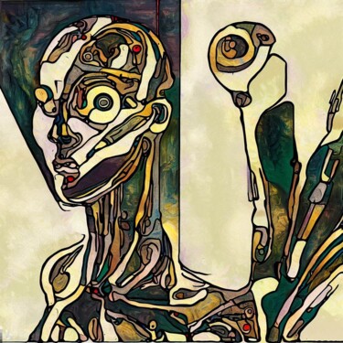 Digitale Kunst mit dem Titel "fluidique robot" von Jean-Marie Palacios, Original-Kunstwerk, Digitale Collage
