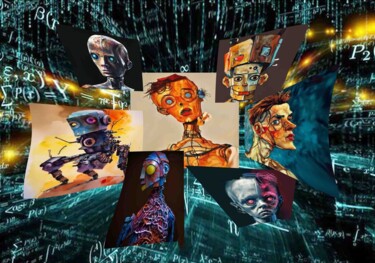 Arte digital titulada "Emergence de l'IA" por Jean-Marie Palacios, Obra de arte original, Trabajo Digital 2D