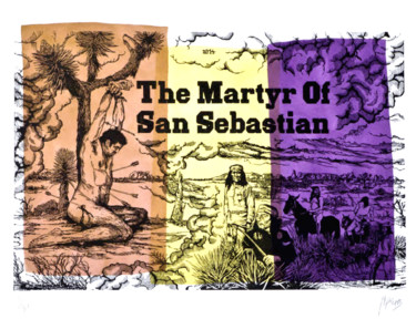 Printmaking titled "The martyr of San S…" by Jean-Marie Picard, Original Artwork, Xylography
