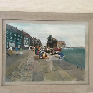 Painting titled "Honfleur ...." by Jean-Marie Reynaud (jmry), Original Artwork, Gouache