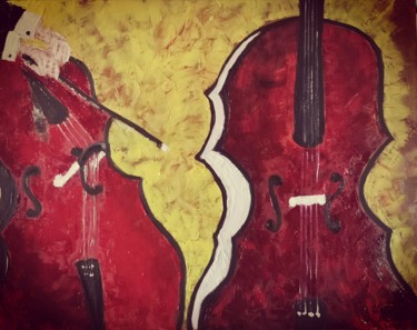 Pintura titulada "La Musique" por Jean-Marie Reynaud (jmry), Obra de arte original, Oleo Montado en Bastidor de camilla de m…