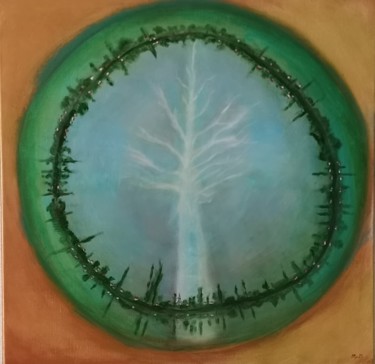 Pintura titulada "Du haut de mon arbre" por Jean-Marie Reynaud (jmry), Obra de arte original, Oleo Montado en Bastidor de ca…
