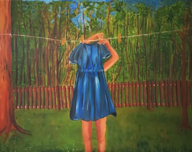 제목이 "Cachez cette femme…"인 미술작품 Jean-Marie Reynaud (jmry)로, 원작, 기름 나무 들것 프레임에 장착됨
