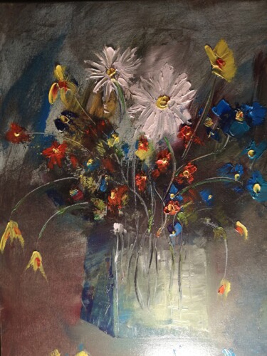Painting titled "Bouquet" by Jean-Marie Reynaud (jmry), Original Artwork, Oil Mounted on Wood Stretcher frame