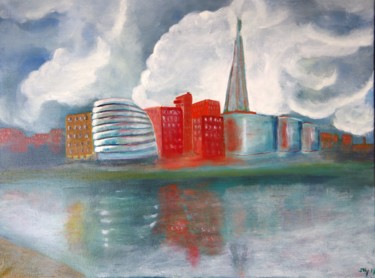 Painting titled "Londres...la city" by Jean-Marie Reynaud (jmry), Original Artwork