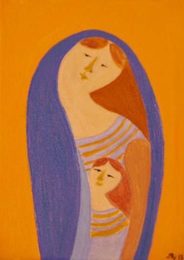 Painting titled "La mère et l'enfant" by Jean-Marie Reynaud (jmry), Original Artwork