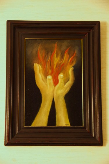Schilderij getiteld "Les mains de feu" door Jean-Marie Reynaud (jmry), Origineel Kunstwerk
