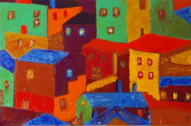 Painting titled "Village italien" by Jean-Marie Reynaud (jmry), Original Artwork