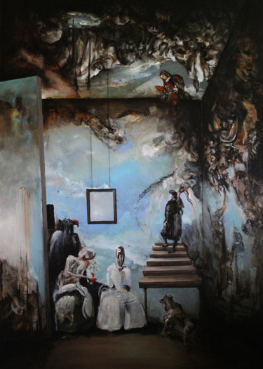 Peinture intitulée "Scène II Acte I" par Jean-Marie Salanié, Œuvre d'art originale, Acrylique Monté sur Châssis en bois