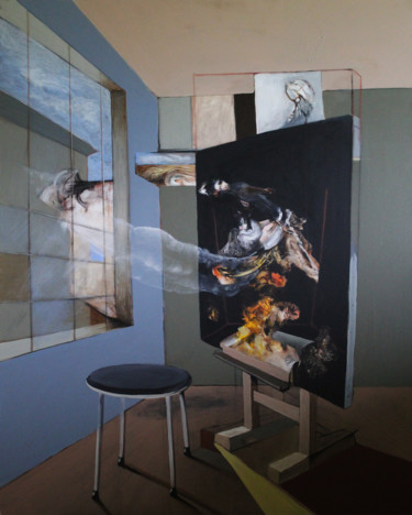 Peinture intitulée "Atelier d'artiste II" par Jean-Marie Salanié, Œuvre d'art originale, Acrylique Monté sur Châssis en bois