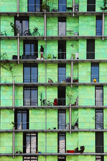 Photographie intitulée "Façade verte- Paris" par Jean-Marie Virat, Œuvre d'art originale, Photographie numérique