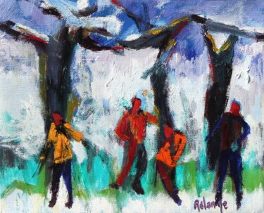 Peinture intitulée "Neige" par Jean-Maxime Relange, Œuvre d'art originale, Huile Monté sur Châssis en bois