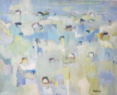 Painting titled "Petit matin blanc" by Jean-Maxime Relange, Original Artwork, Oil Mounted on Wood Stretcher frame