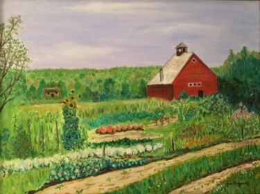 Painting titled "Community Gardens" by Jean Maynard, Original Artwork, Oil