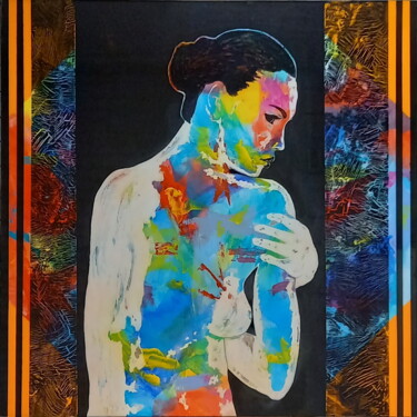 Schilderij getiteld "After bath" door Jean Michel Chapoulie (jmchaps), Origineel Kunstwerk, Acryl Gemonteerd op Frame voor h…