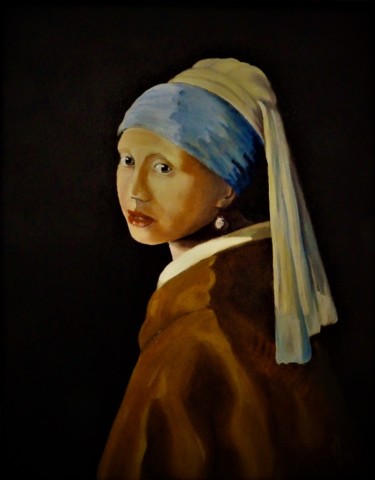 Painting titled "la jeune fille à la…" by Jean Gaborieau, Original Artwork