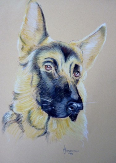 Peinture intitulée "un brave chien dive…" par Jean Gaborieau, Œuvre d'art originale