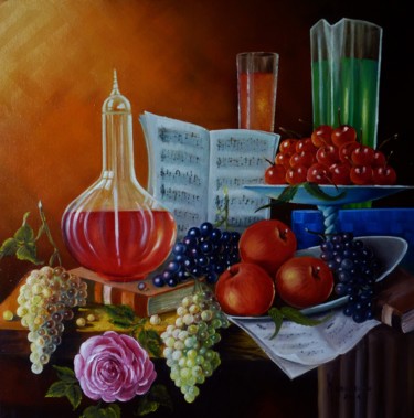 Peinture intitulée "les fruits" par Jean Gaborieau, Œuvre d'art originale