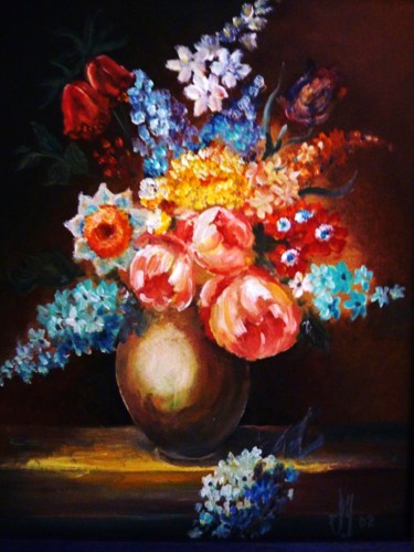 Peinture intitulée "le bouquet" par Jean Gaborieau, Œuvre d'art originale