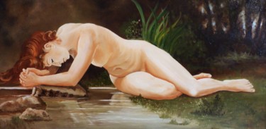 Painting titled "le repos" by Jean Gaborieau, Original Artwork