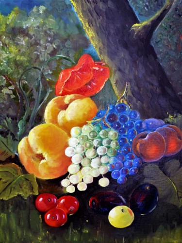 Painting titled "au pied de mon arbre" by Jean Gaborieau, Original Artwork