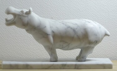 Sculpture titled "Carrara Marble Wild…" by Jean-Michel Garino, Original Artwork, Stone