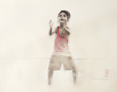 Dessin intitulée "Etude enfant indien…" par Jean-Michel Goletto, Œuvre d'art originale, Autre
