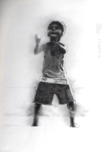 Dessin intitulée "Étude Enfant pour h…" par Jean-Michel Goletto, Œuvre d'art originale, Encre