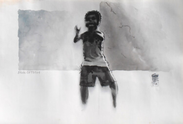 Dessin intitulée "Étude Enfant huile…" par Jean-Michel Goletto, Œuvre d'art originale, Encre