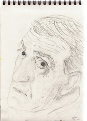 Drawing titled "Croquis LINO VENTURA" by Jean-Michel Liewig, Original Artwork, Other