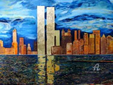 Peinture intitulée "NEW YORK 1980" par Jean-Michel Liewig, Œuvre d'art originale, Huile
