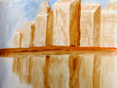 Dessin intitulée "Essai New York" par Jean-Michel Liewig, Œuvre d'art originale, Autre