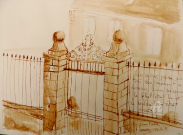 Disegno intitolato "Portail sépia" da Jean-Michel Liewig, Opera d'arte originale, Altro