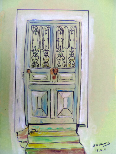 Dessin intitulée "Porte du passage" par Jean-Michel Liewig, Œuvre d'art originale, Autre